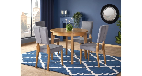 Kulatý jídelní stůl SERDICA, dub medový