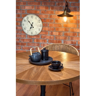 Kulatý jídelní stůl WORABE, ořech/černá