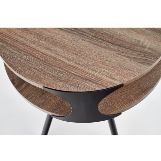 Kulatý stolek PONTANIA, dub sonoma tmavý/černá