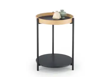 Kulatý stolek STENHOLM, dub/černá