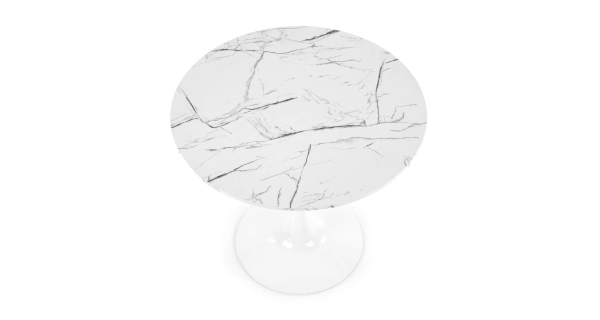 Kulatý stůl CLOVE, bílý mramor