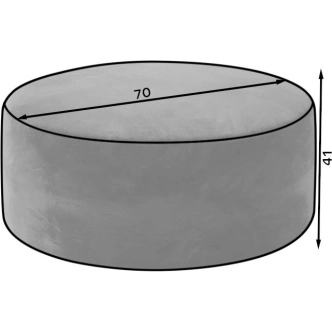 Kulatý taburet BREVIFOLIA, černá látka