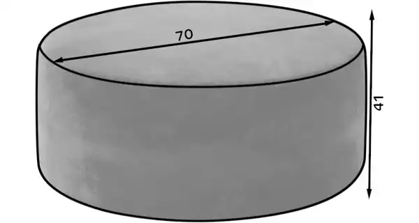 Kulatý taburet BREVIFOLIA, modrá látka