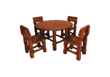 Kulatý zahradní stůl BEDA , masiv olše/ořech