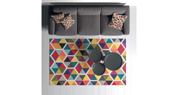 Kusový koberec, bavlna/polyester, nízký vlas, protiskluzový, 80 x 150 cm 