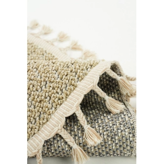 Kusový koberec, kulatý, syntetický, bez vlasu, šedý, 100 cm