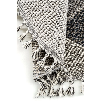 Kusový koberec, kulatý, syntetický, bez vlasu, vzorovaný, šedý, 100 cm