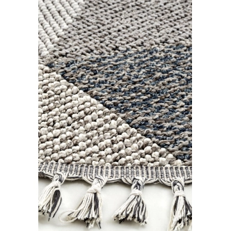 Kusový koberec, kulatý, syntetický, bez vlasu, vzorovaný, šedý, 100 cm