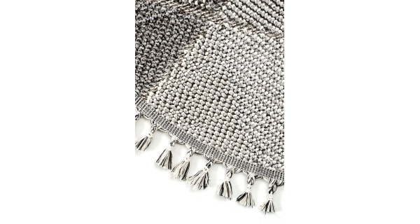 Kusový koberec, kulatý, syntetický, bez vlasu, vzorovaný, šedý, 100 cm