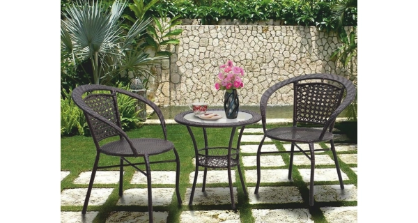 KYRYS, zahradní ratanový set 1+2, hnědá