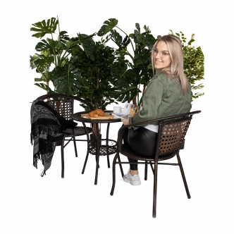 KYRYS, zahradní ratanový set 1+2, hnědá