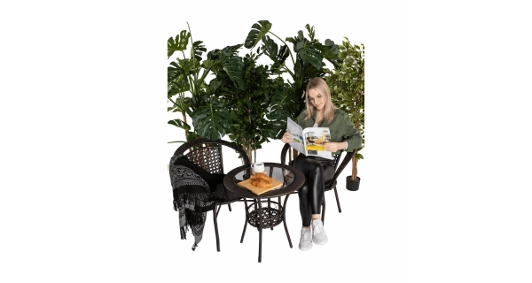 KYRYS, zahradní ratanový set 1+2, hnědá