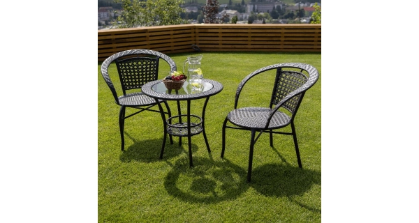 KYRYS, zahradní ratanový set 1+2, hnědá