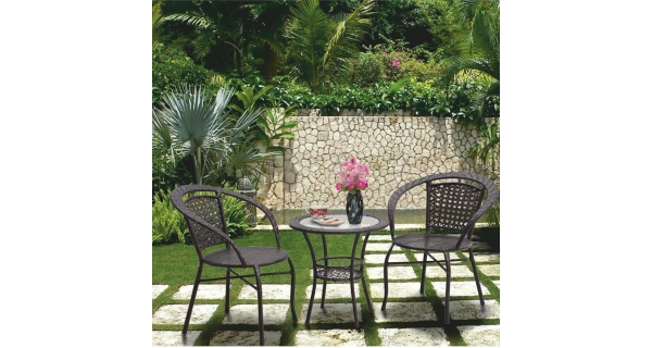 KYRYS, zahradní ratanový set 1+2, hnědá