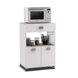 LAMBDA, kuchyňská skříňka, bílá/akát