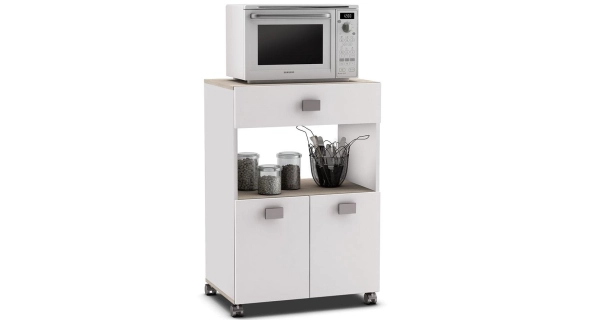 LAMBDA, kuchyňská skříňka, bílá/akát