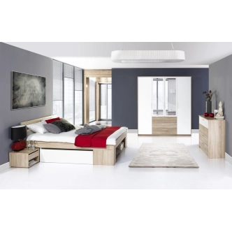 LANAI, komoda 2D4S, dub sonoma/bílá