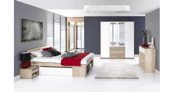 LANAI, komoda 2D4S, dub sonoma/bílá