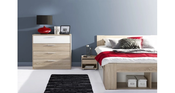 LANAI, komoda 4S, dub sonoma/bílá