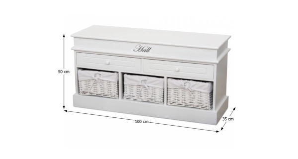 Lavice CEBUS, bílá