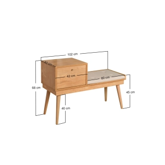 Lavice NALMEN, dub/krémová