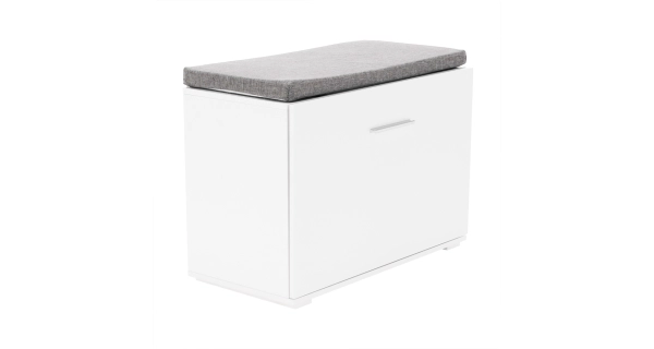 Lavice s botníkem KYTROS, bílá/šedá