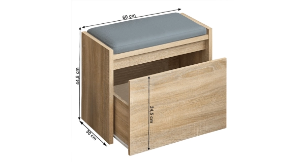 Lavice s úložným prostorem SUMMIT, dub sonoma