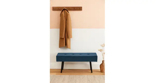 Lavice ZOREL, modrá látka/černá