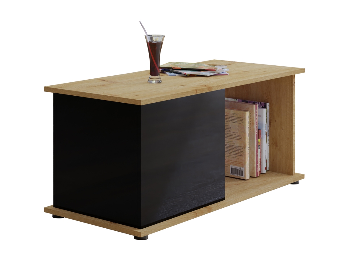 Levně Konferenční stolek MIWA, dub artisan/černá