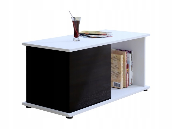 Levně Konferenční stolek MIWA, bílý mat/černá