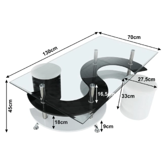 LEMBEH konferenční stolek, bílá/černá