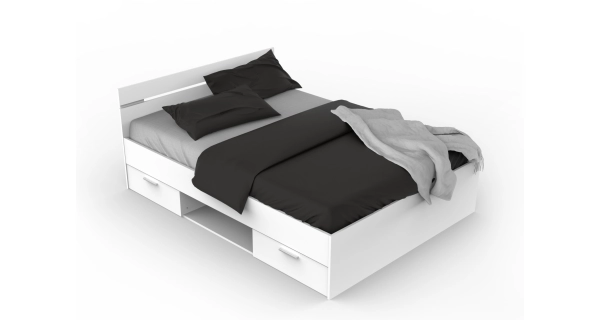 LETENYE, postel 140x200 cm, bílá