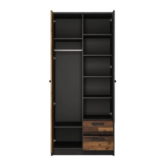 LIVANA skříň 2D2S, matera tmavá/old style