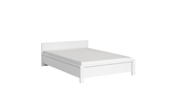 LOBATES postel 140x200 cm, bílá/bílý mat, 5 let záruka