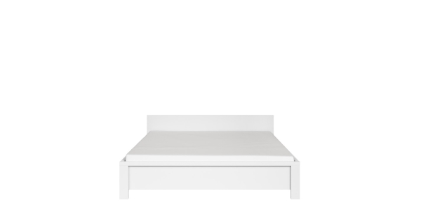 LOBATES postel 160x200 cm, bílá/bílá matná  bez roštu, 5 let záruka