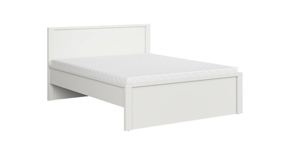 LOBATES vyšší postel 160x200 cm, bílá/bílý mat, 5 let záruka
