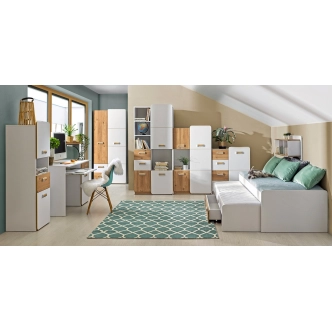 LOLLAND komoda, bílá/dub nash, 5 let záruka