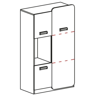 LOLLAND policová skříň 3D, bílá/dub nash, 5 let záruka