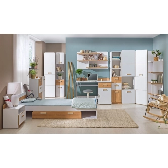 LOLLAND regál 2D1S, bílá/dub nash, 5 let záruka