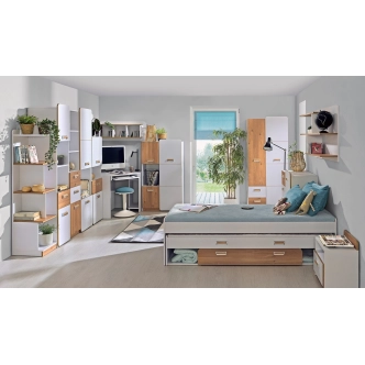 LOLLAND skříňka, bílá/dub nash, 5 let záruka