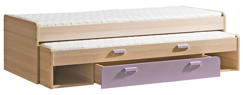 LOLLAND postel s přistýlkou, jasan/fialová, 5 let záruka