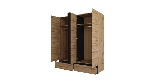 Ložnice BONIFACIO, dub wotan/černá