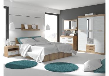 Ložnice GATTON 1, craft zlatý/craft bílý