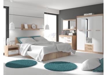 Ložnice GATTON 1, dub sonoma/bílý lesk