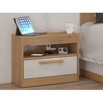 Ložnice GATTON 2, dub artisan/bílý lesk, 5 let záruka