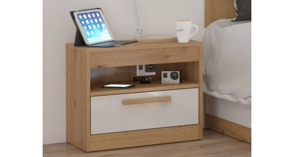 Ložnice GATTON 2, dub artisan/bílý lesk, 5 let záruka