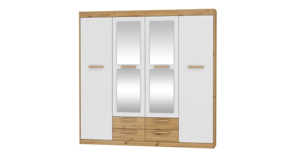 Ložnice GATTON 2, dub artisan/bílý lesk, 5 let záruka