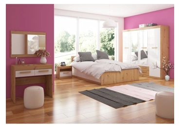 Ložnice GATTON 2, dub artisan/bílý lesk