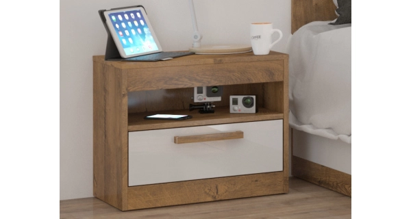 Ložnice GATTON 2, dub burgundský/bílý lesk, 5 let záruka