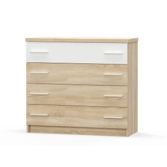 Ložnice KABIR 1 s postelí 160x200 cm, dub sonoma/bílá